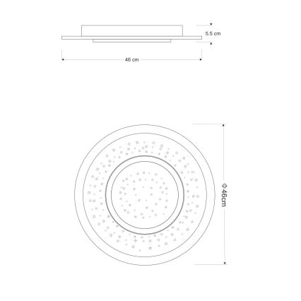 Globo - LED Aptumšojama griestu lampa LED/44W/230V 2700-6000K + tālvadības pults