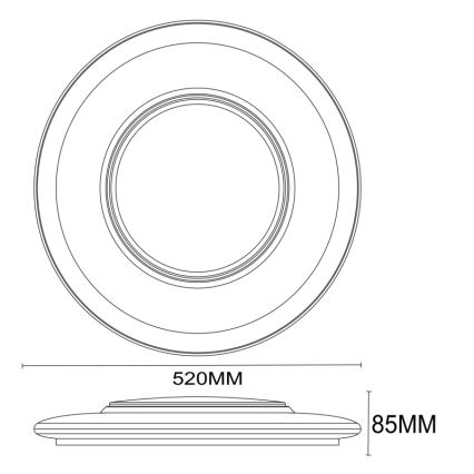 Globo - LED Aptumšojams griestu gaismeklis LED/48W/230V + tālvadības putls