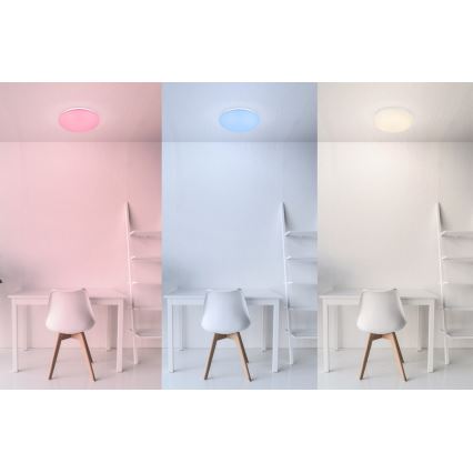 Globo - LED RGB ar regulējamu spilgtumu griestu gaismeklis LED/12W/230V + LED/3W + ar tālvadības pulti