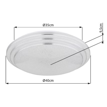 Globo - LED Aptumšojama griestu lampa LED/18W/230V d. 40 cm 2700-6500K + tālvadības pults