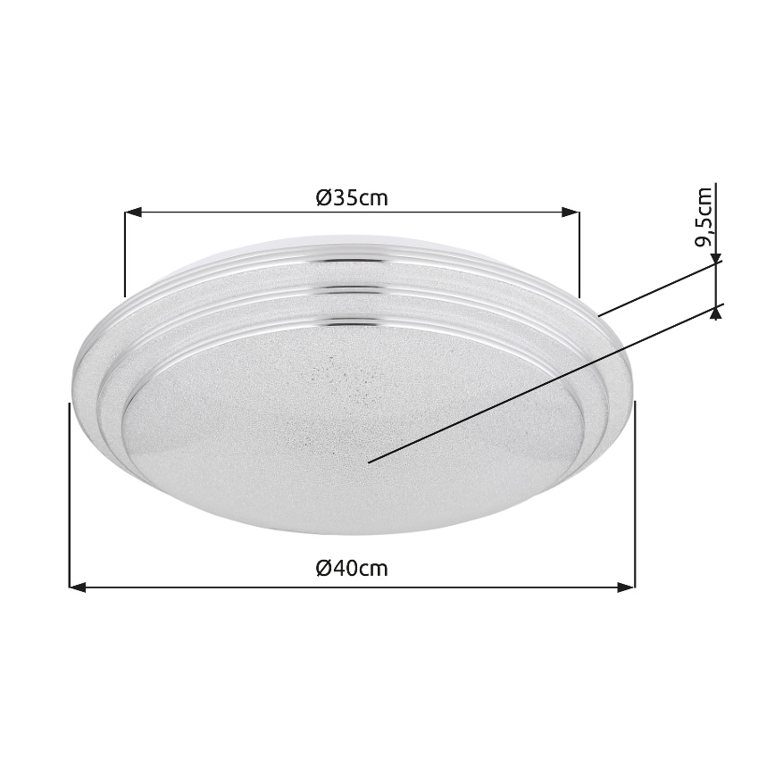 Globo - LED Aptumšojama griestu lampa LED/18W/230V d. 40 cm 2700-6500K + tālvadības pults