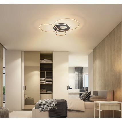 Globo - Regulējams LED griestu gaismeklis LED/54W/230V 2700-6500K 90x70 cm antracīts/zelts + tālvadība
