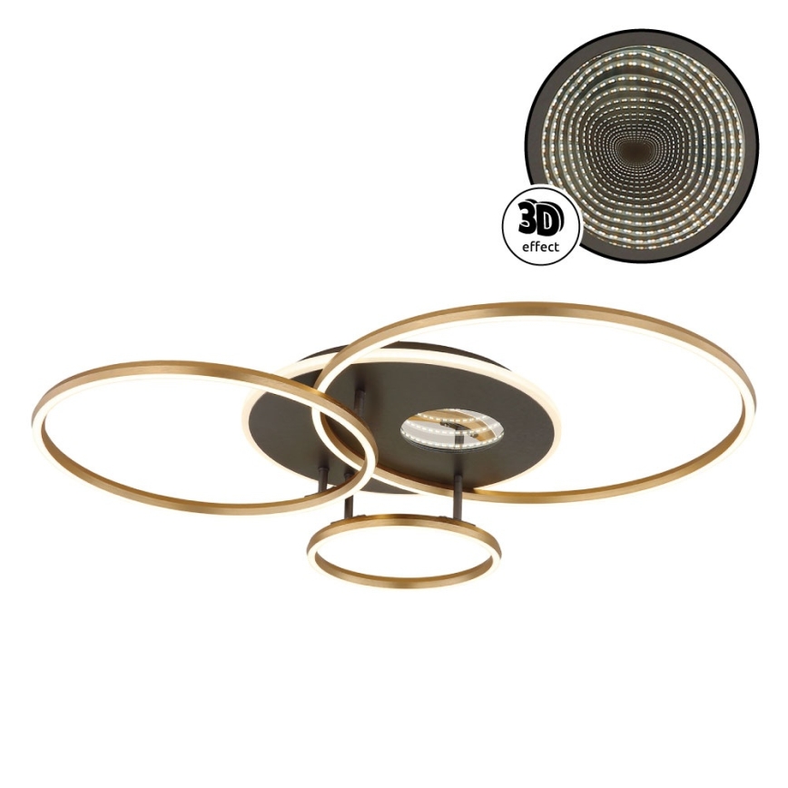 Globo - Regulējams LED griestu gaismeklis LED/54W/230V 2700-6500K 90x70 cm antracīts/zelts + tālvadība