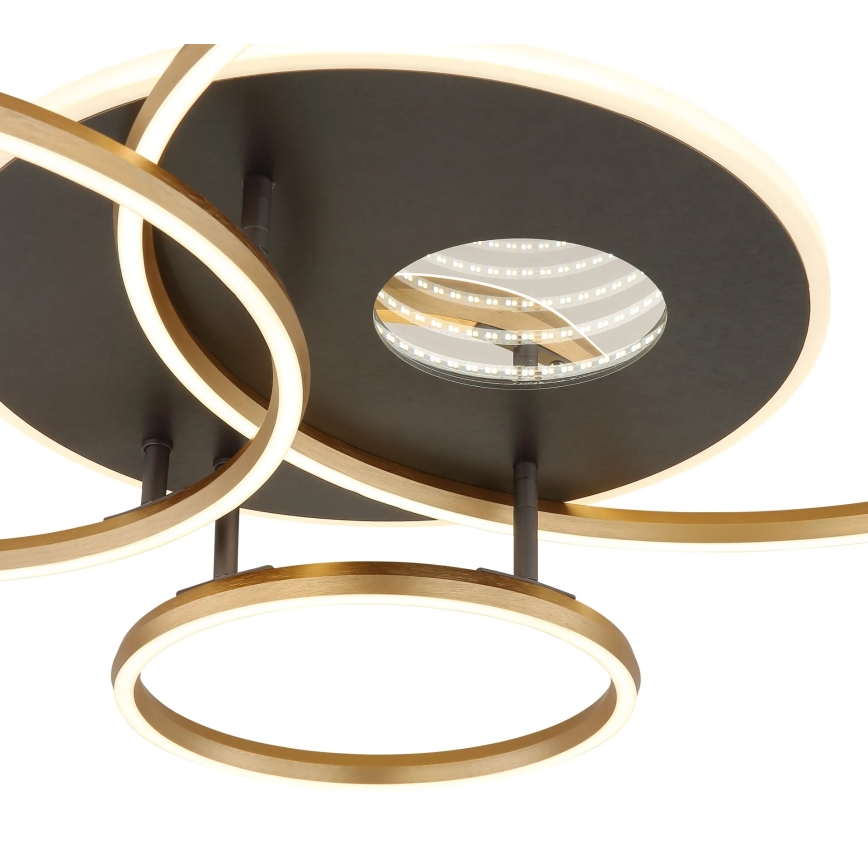 Globo - Regulējams LED griestu gaismeklis LED/54W/230V 2700-6500K 90x70 cm antracīts/zelts + tālvadība