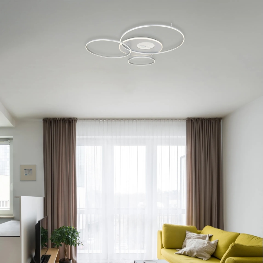 Globo - LED dimmējams griestu gaismeklis LED/54W/230V 2700-6500K 90x70 cm sudraba + tālvadības pults