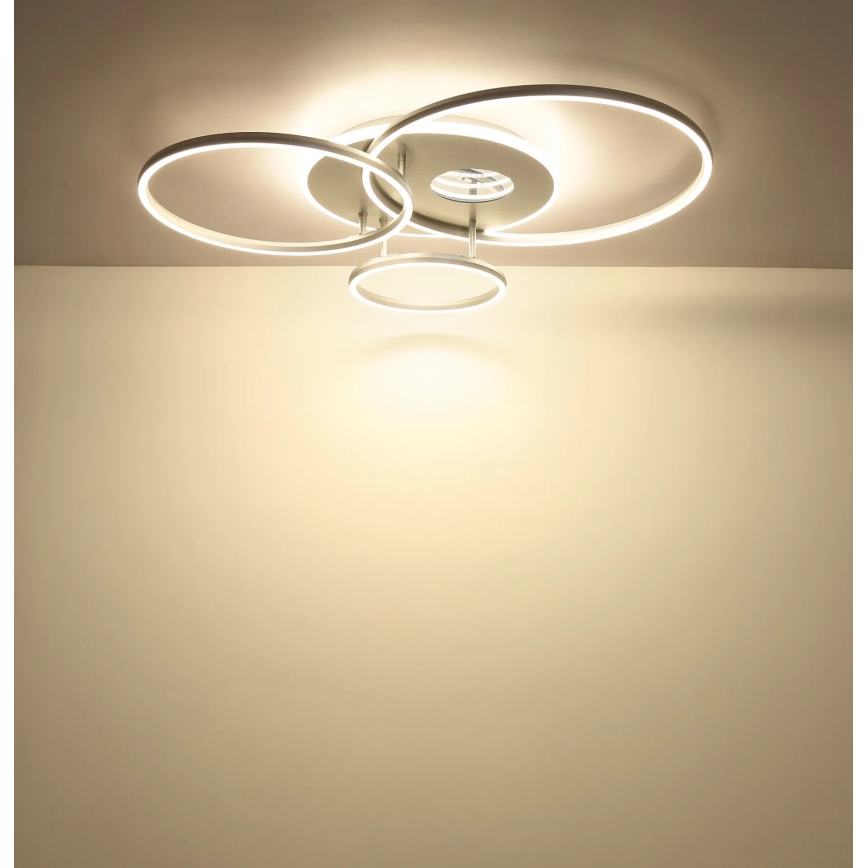 Globo - LED dimmējams griestu gaismeklis LED/54W/230V 2700-6500K 90x70 cm sudraba + tālvadības pults