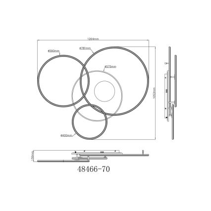 Globo - LED regulējams griestu gaismeklis LED/70W/230V 2700-6500K zelta krāsā ar tālvadības pulti