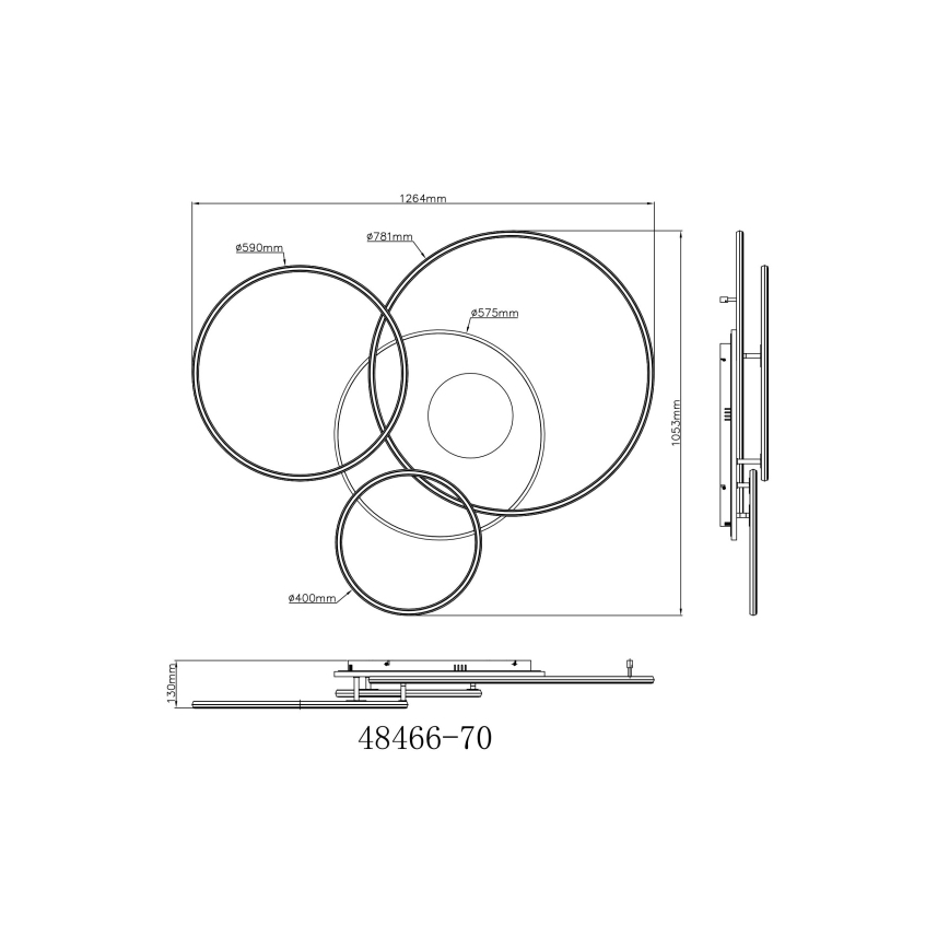 Globo - LED regulējams griestu gaismeklis LED/70W/230V 2700-6500K zelta krāsā ar tālvadības pulti