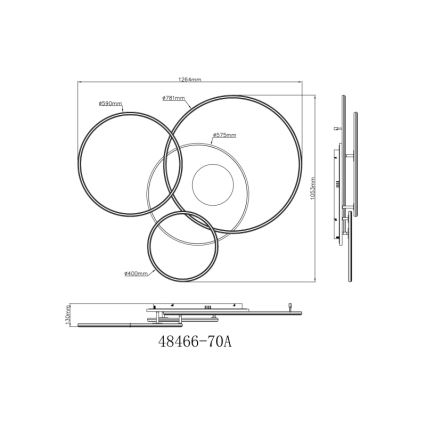 Globo - LED regulējams griestu gaismeklis LED/70W/230V 2700-6500K matēts hroms + tālvadība