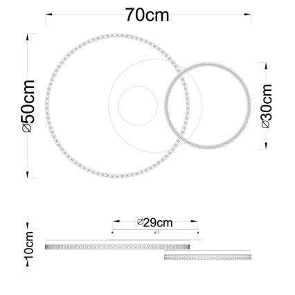 Globo - LED griestu gaismeklis LED/30W/230V 3000K 70x50 cm bēšs