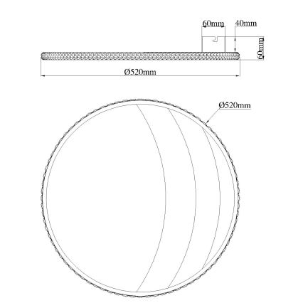 Globo - LED griestu gaismeklis LED/40W/230V 3000/4000/6000K Ø 52 cm zelta