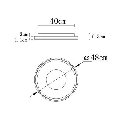 Globo - LED Aptumšojama griestu lampa LED/48W/230V 2700-6000K d. 48 cm + tālvadības pults