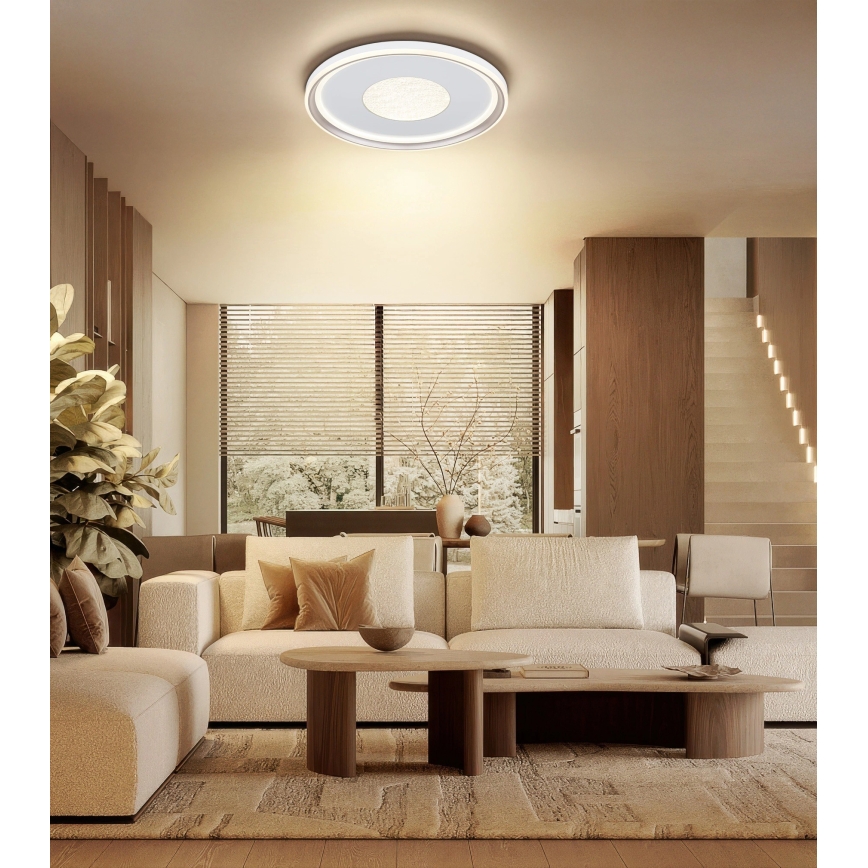 Globo - Dimbara LED griestu lampa LED/60W/230V 2700-6000K diam. 59 cm balta/krēmkrāsaina + ar tālvadības pulti