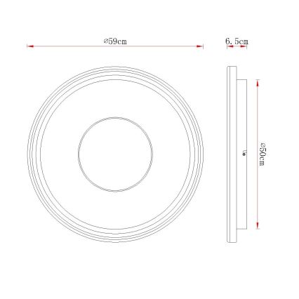 Globo - Dimbara LED griestu lampa LED/60W/230V 2700-6000K diam. 59 cm balta/krēmkrāsaina + ar tālvadības pulti