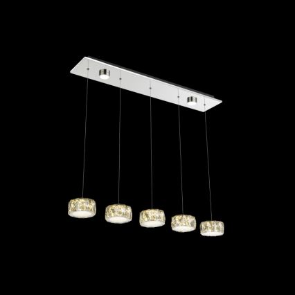 Globo - LED Lustra ar auklu LED/52W/230V 4000K spīdīgi hromēts/caurspīdīga