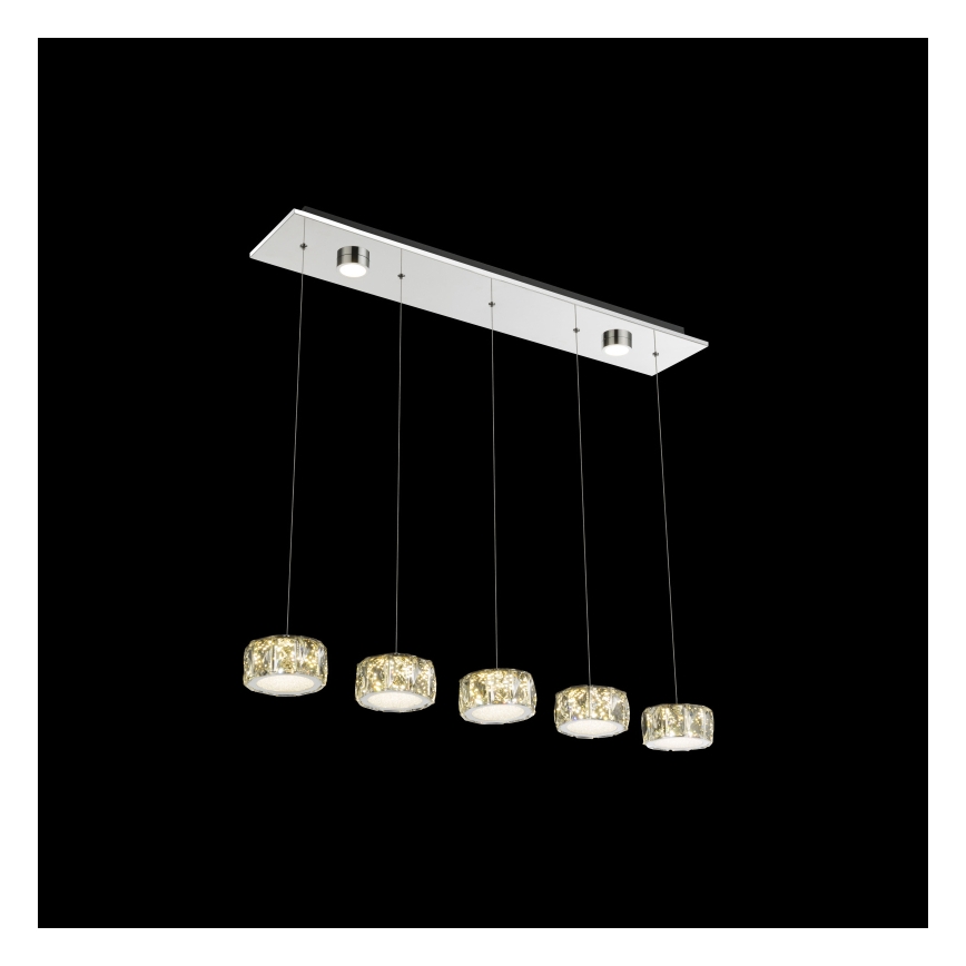 Globo - LED Lustra ar auklu LED/52W/230V 4000K spīdīgi hromēts/caurspīdīga