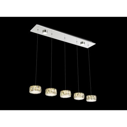Globo - LED Lustra ar auklu LED/52W/230V 4000K spīdīgi hromēts/caurspīdīga