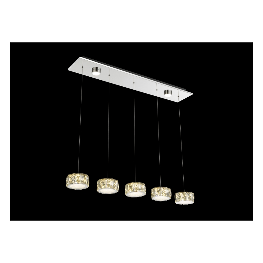 Globo - LED Lustra ar auklu LED/52W/230V 4000K spīdīgi hromēts/caurspīdīga
