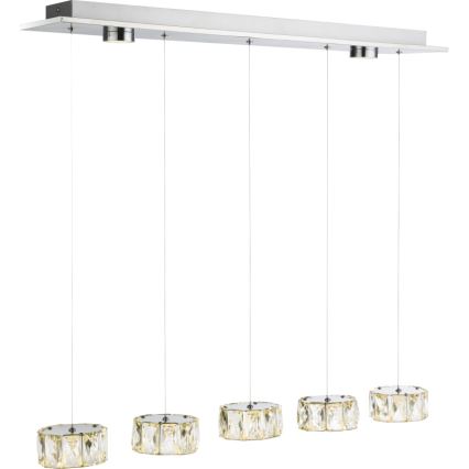 Globo - LED Lustra ar auklu LED/52W/230V 4000K spīdīgi hromēts/caurspīdīga