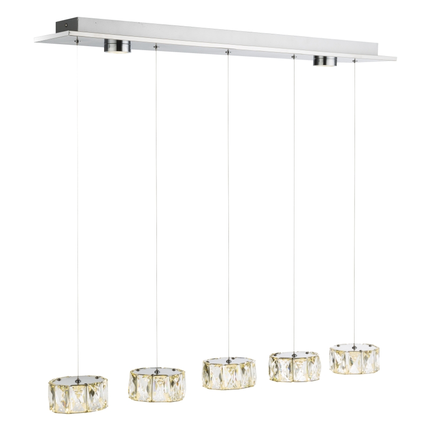 Globo - LED Lustra ar auklu LED/52W/230V 4000K spīdīgi hromēts/caurspīdīga
