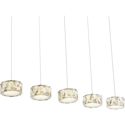 Globo - LED Lustra ar auklu LED/52W/230V 4000K spīdīgi hromēts/caurspīdīga