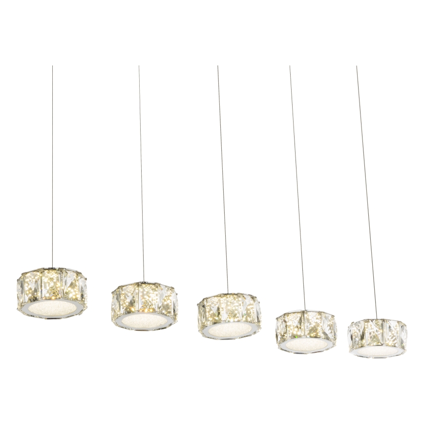 Globo - LED Lustra ar auklu LED/52W/230V 4000K spīdīgi hromēts/caurspīdīga