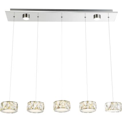 Globo - LED Lustra ar auklu LED/52W/230V 4000K spīdīgi hromēts/caurspīdīga