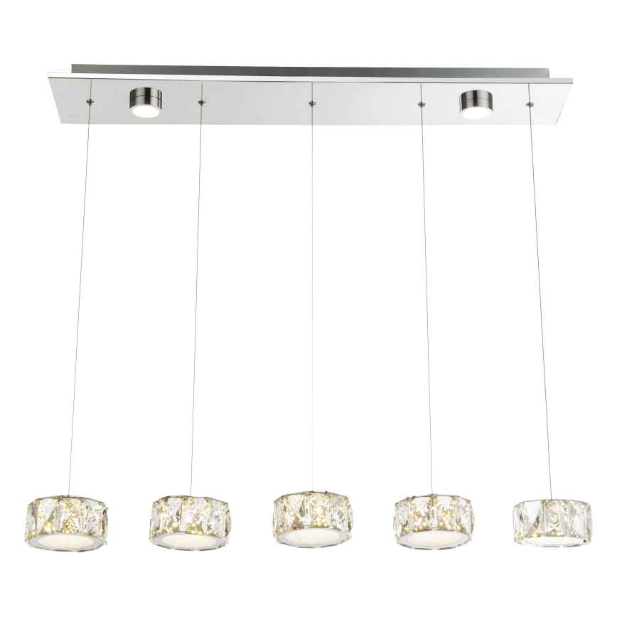 Globo - LED Lustra ar auklu LED/52W/230V 4000K spīdīgi hromēts/caurspīdīga