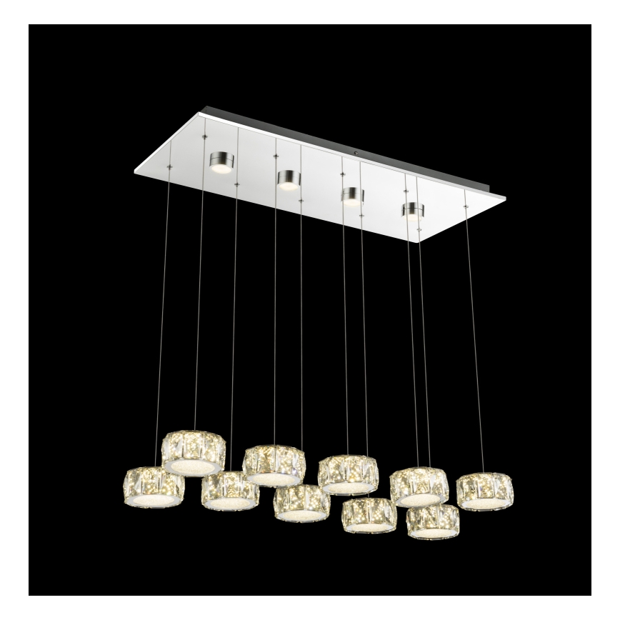 Globo - LED Lustra ar auklu LED/92W/230V 4000K spīdīgi hromēts/caurspīdīga