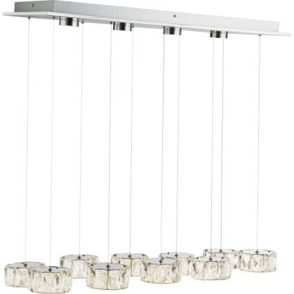 Globo - LED Lustra ar auklu LED/92W/230V 4000K spīdīgi hromēts/caurspīdīga