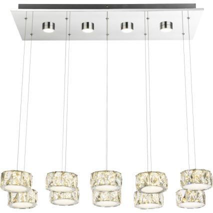 Globo - LED Lustra ar auklu LED/92W/230V 4000K spīdīgi hromēts/caurspīdīga