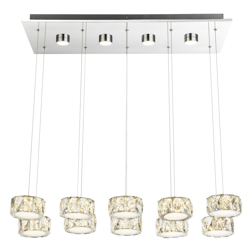 Globo - LED Lustra ar auklu LED/92W/230V 4000K spīdīgi hromēts/caurspīdīga