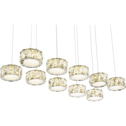 Globo - LED Lustra ar auklu LED/92W/230V 4000K spīdīgi hromēts/caurspīdīga
