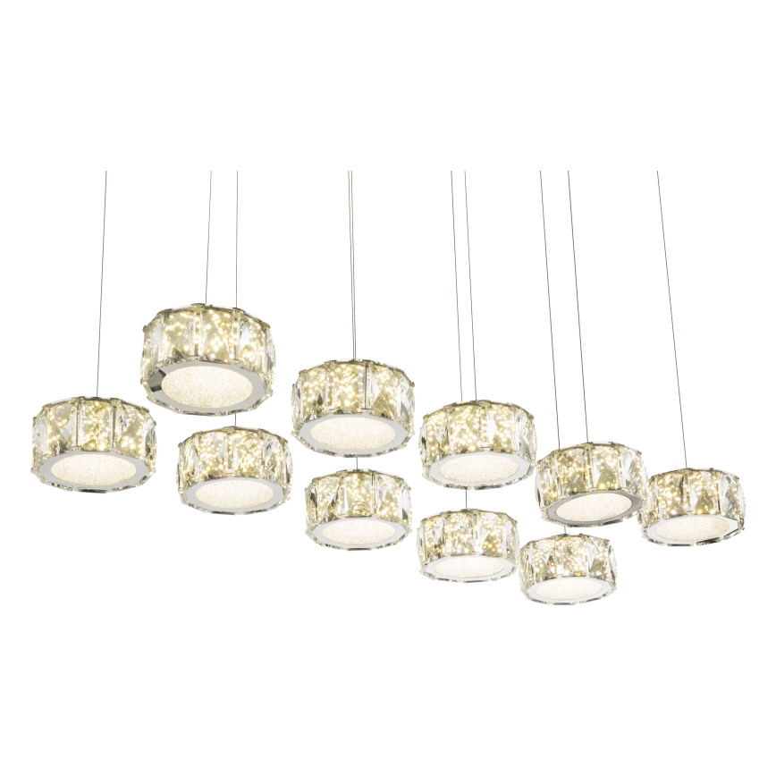 Globo - LED Lustra ar auklu LED/92W/230V 4000K spīdīgi hromēts/caurspīdīga