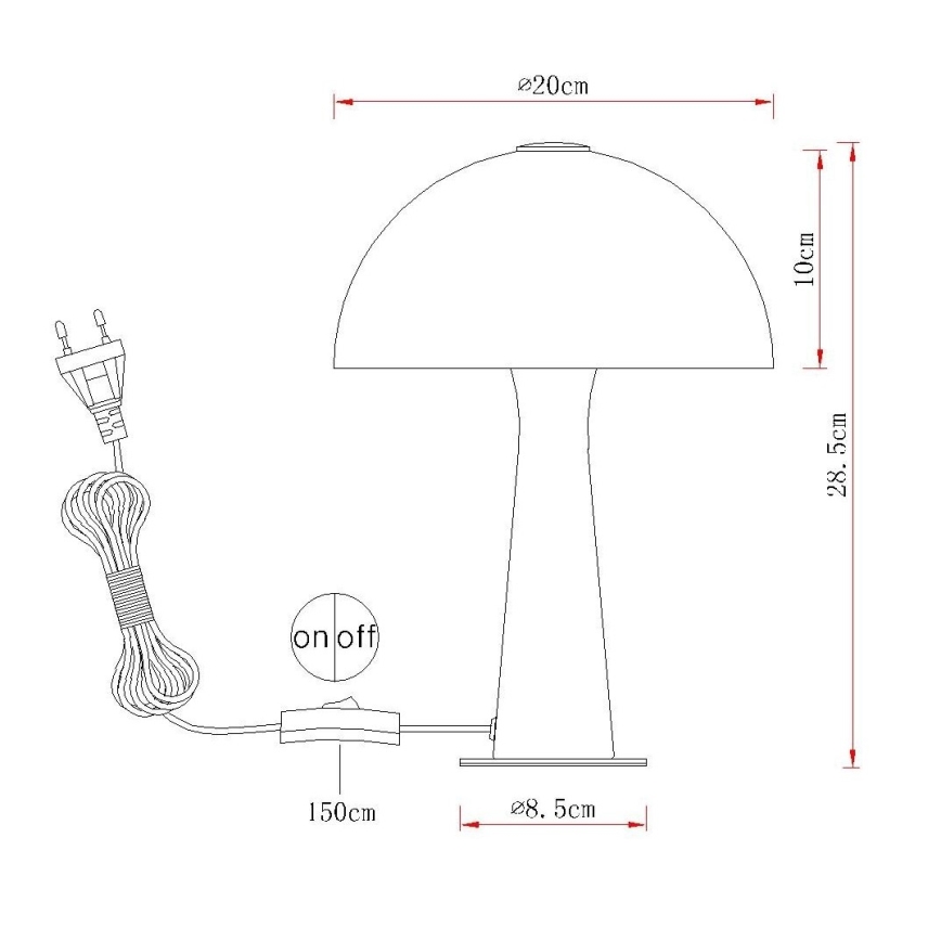 Globo - galda lampa 1xE14/25W/230V krēmkrāsā
