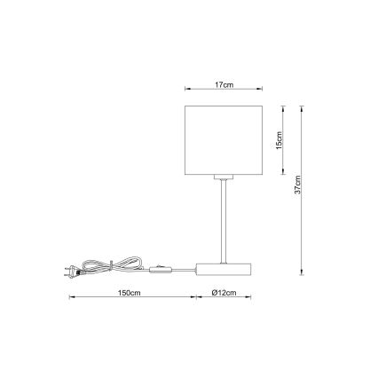 Globo - Galda lampa 1xE27/25W/230V melna/bēša