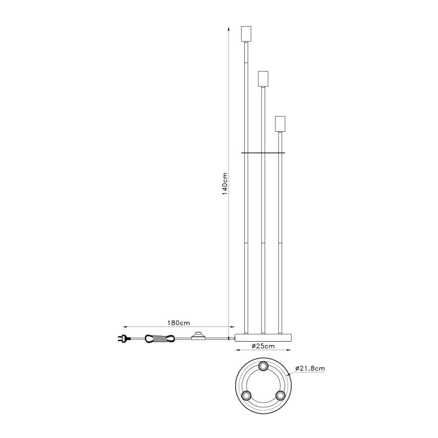Globo - Grīdas lampa 3xE27/60W/230V