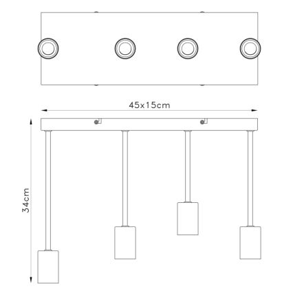 Globo - Lustra ar auklu 4xE27/60W/230V