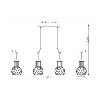 Globo - Lustra ar auklu 4xE27/40W/230V