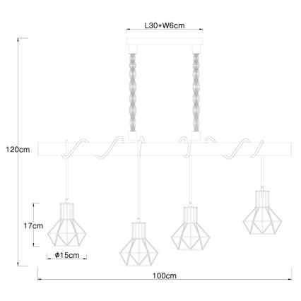 Globo - Lustra uz auklas 4xE27/60W/230V
