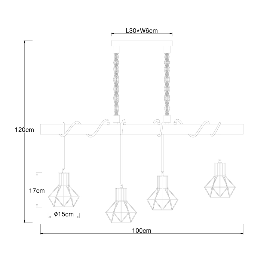 Globo - Lustra uz auklas 4xE27/60W/230V