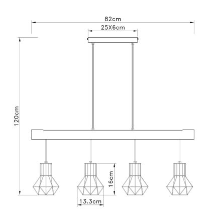 Globo - Lustra ar auklu 4xE27/40W/230V