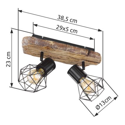 Globo - Starmetis 2xE27/60W/230V