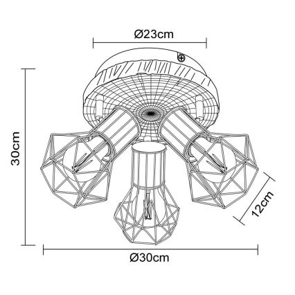 Globo - Starmetis 3xE27/60W/230V