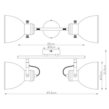 Globo - Lampa 2xE27/40W/230V