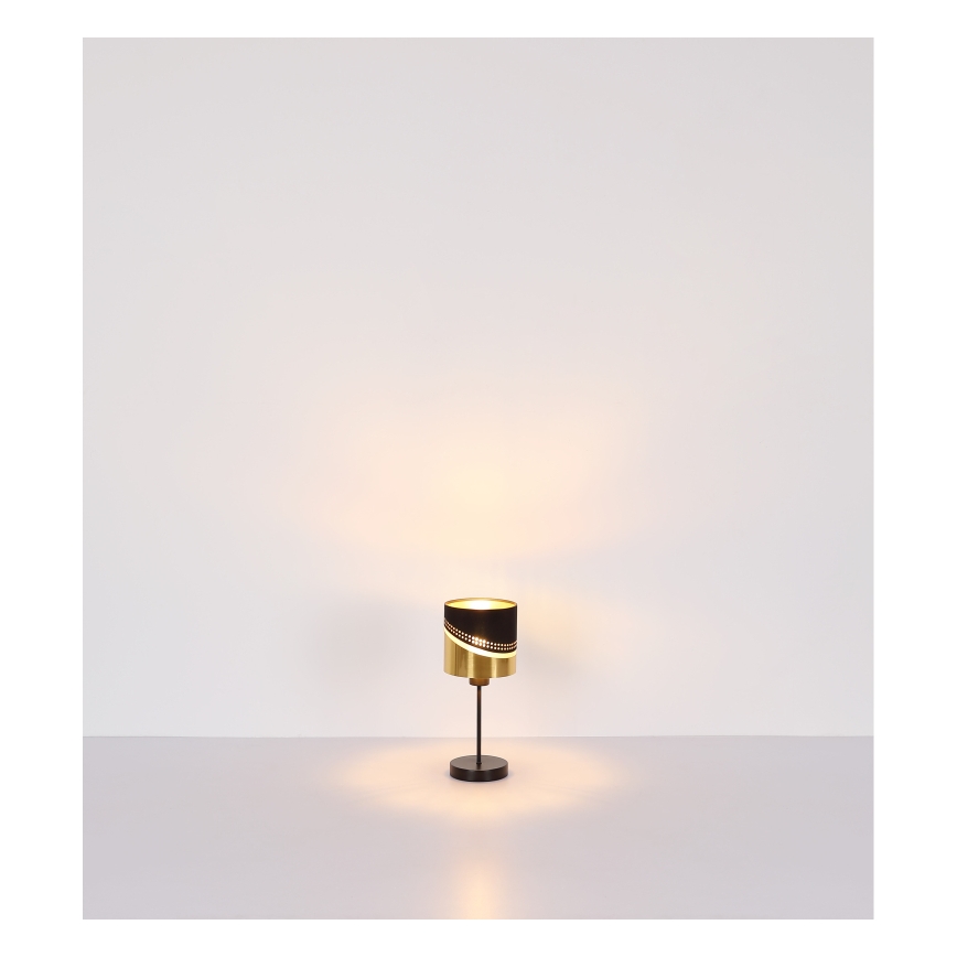 Globo - Galda lampa 1xE27/40W/230V d. 16 cm melna/zelta