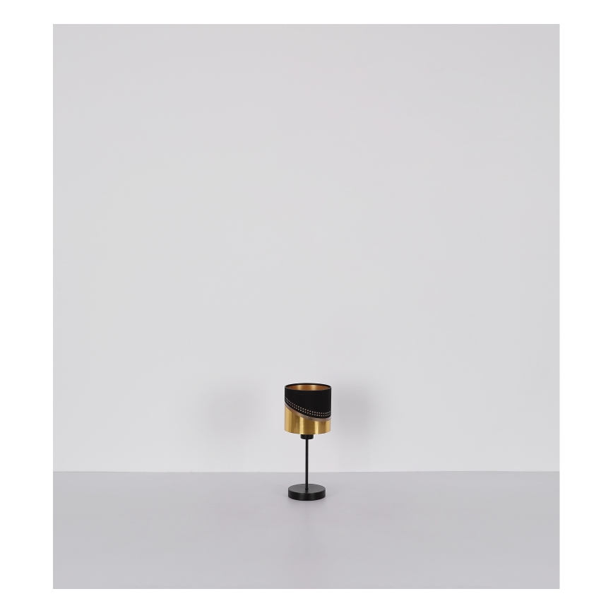 Globo - Galda lampa 1xE27/40W/230V d. 16 cm melna/zelta