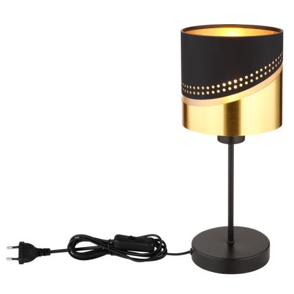 Globo - Galda lampa 1xE27/40W/230V d. 16 cm melna/zelta