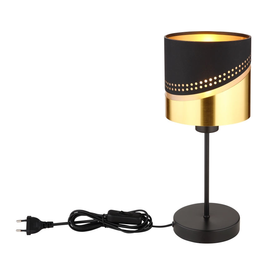 Globo - Galda lampa 1xE27/40W/230V d. 16 cm melna/zelta