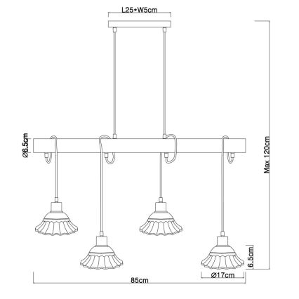 Globo - Lustra uz auklas 4xE27/40W/230V